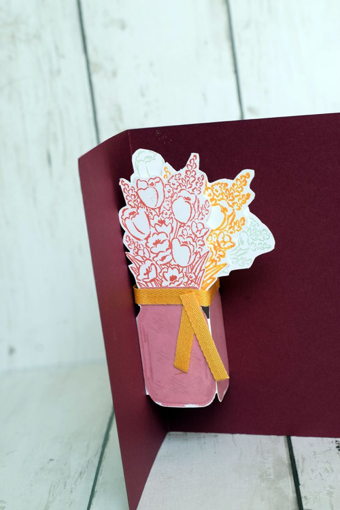 carte popup bouquet en pot 2
