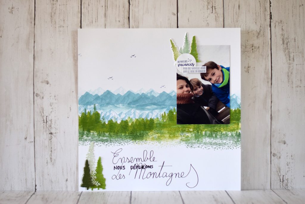page scrapbooking paysage montagne 1