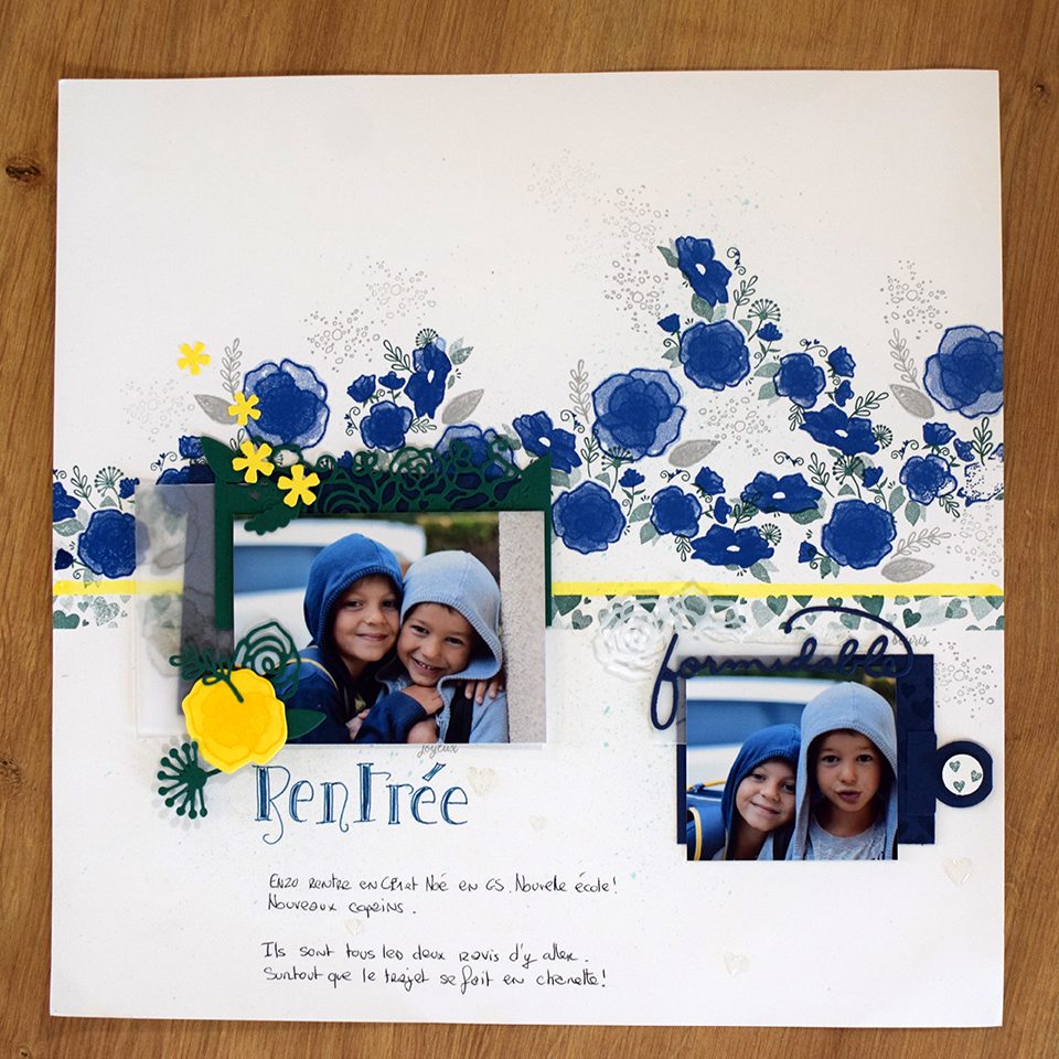 page rentree ecole et fleurs bleues 2