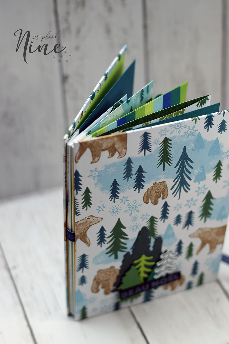 Pages du mini-album carnet de voyage avec photos et embellissements
