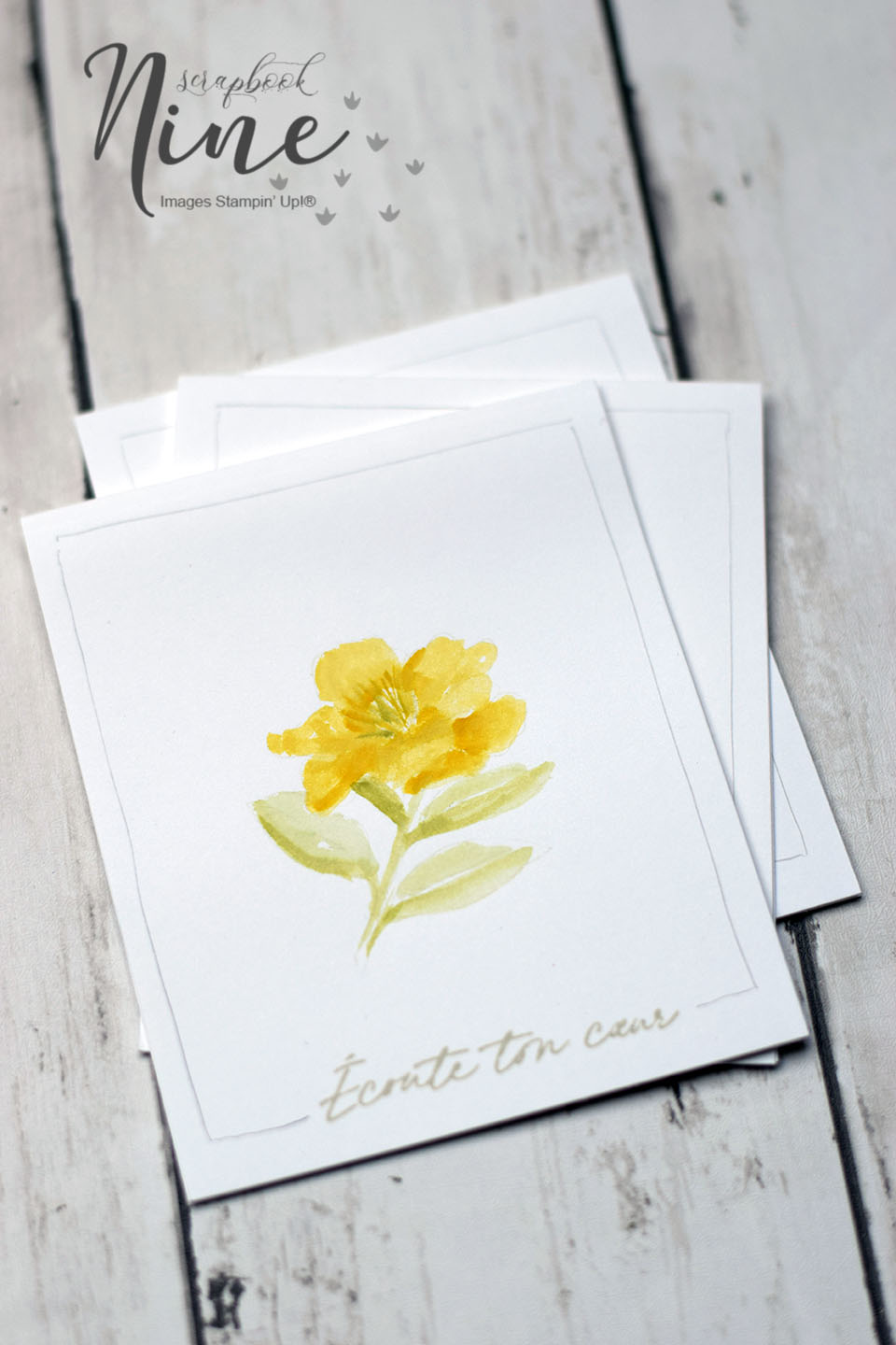 Pinceau à eau Stampin'Up! utilisé pour coloriser un tampon avec effet aquarelle irrégulier