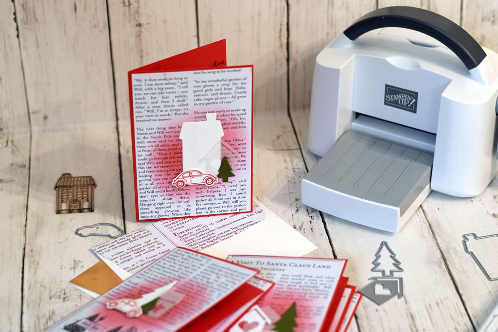 carte noel maison sapin rouge 5