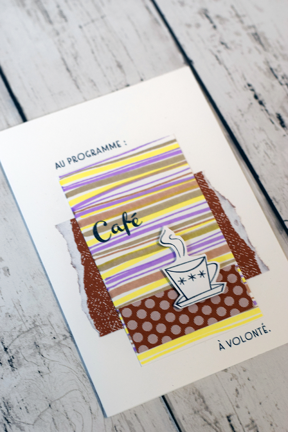 Carte verticale avec aplat de couleur uniforme au marqueur alcool Stampin'Blends