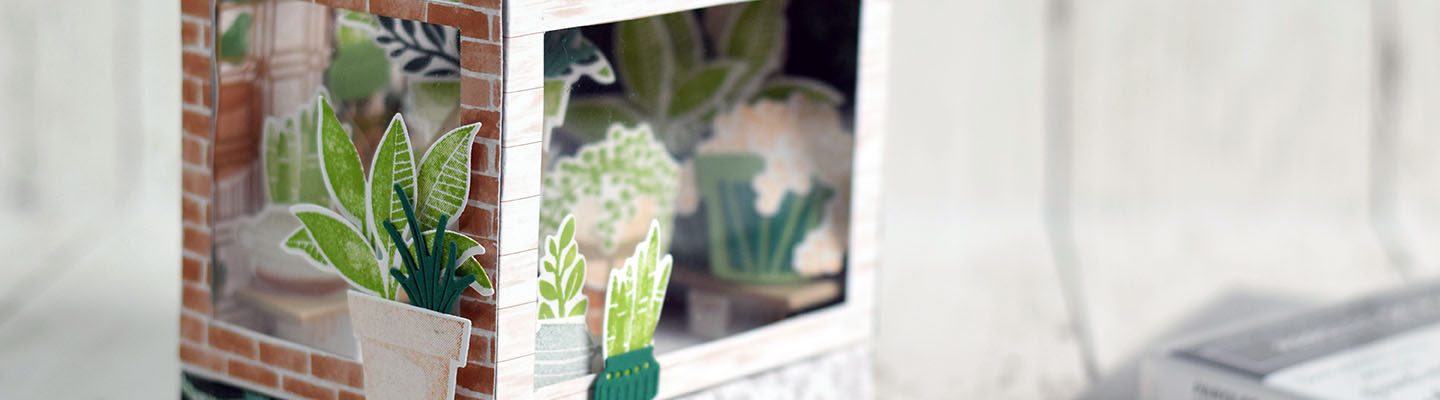 Verriere jardiniere en papier mini album plantes 