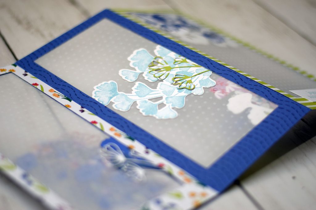 Carte d'anniversaire tout en transparence avec du papier vélin