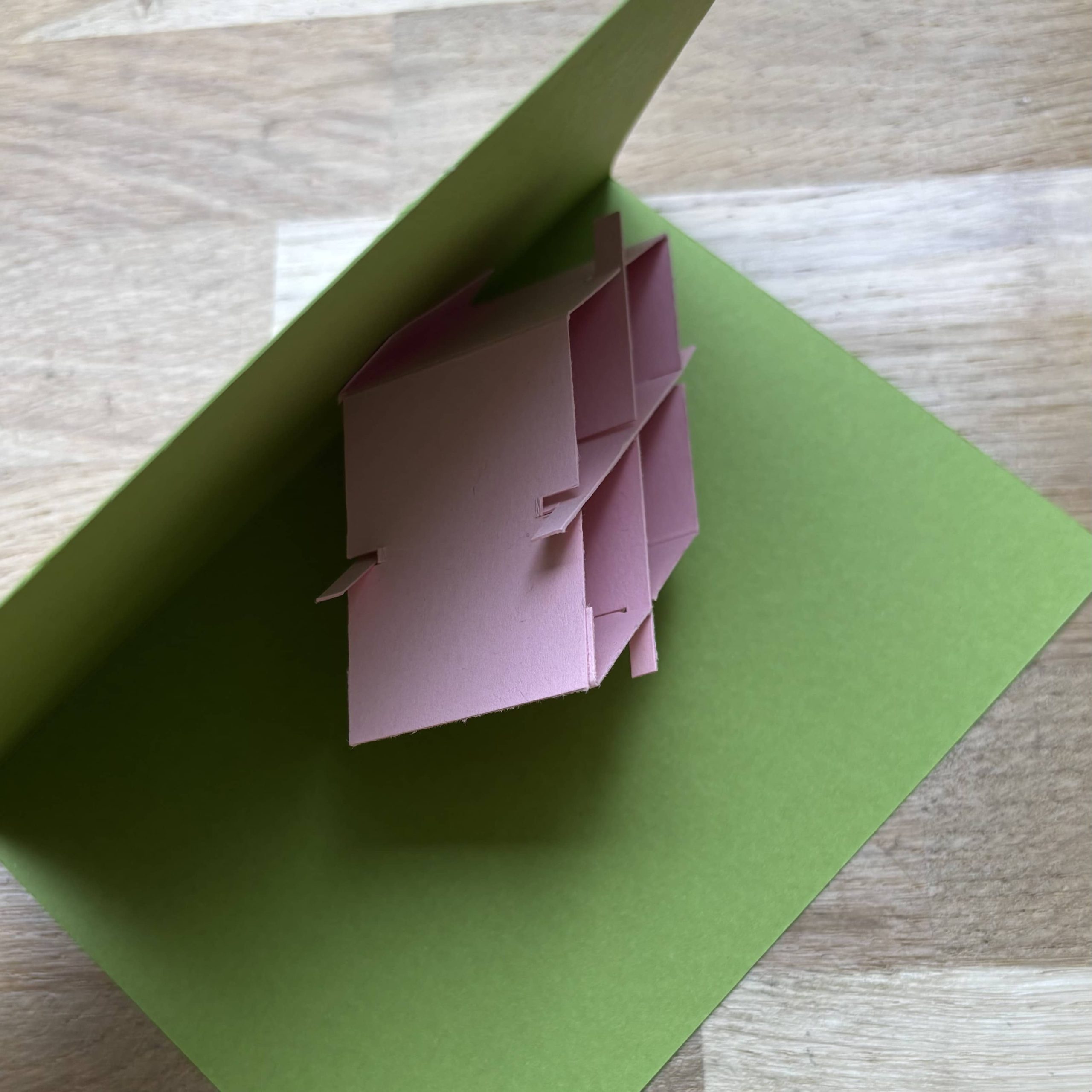 schéma ouverture carte popup 3D - étape 4 collage finale