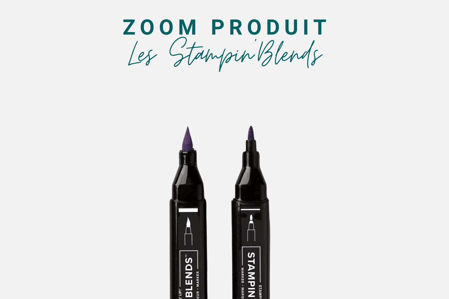 Feutres à alcool Stampin'Blends posés sur un bureau créatif