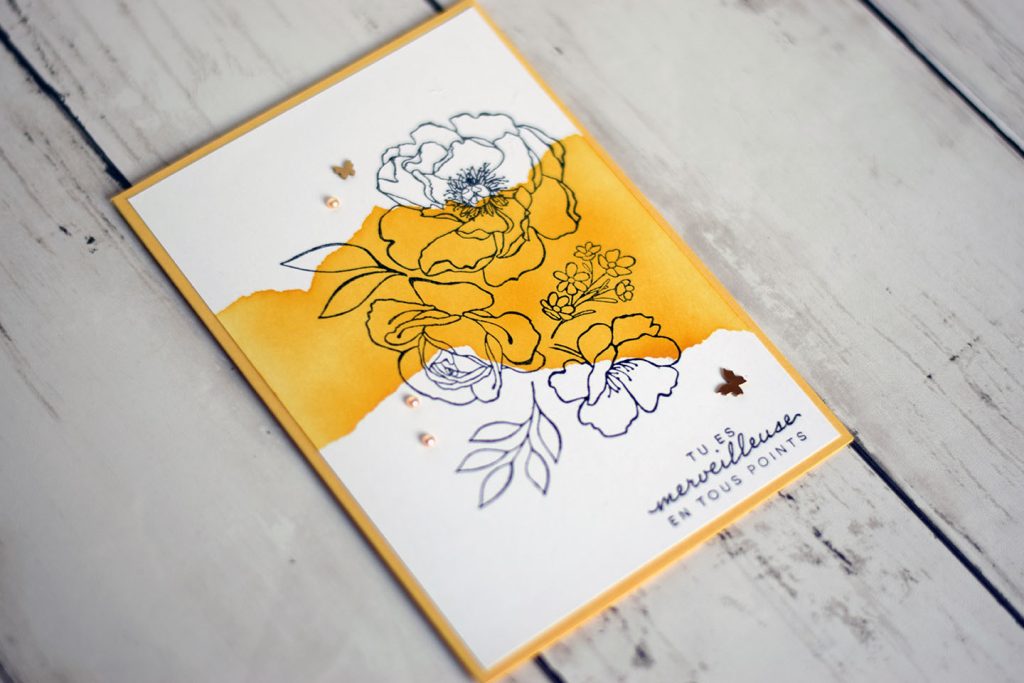 Chutes de papier découpé négatifs utilisés comme pochoirs maison scrapbooking DIY zéro déchet