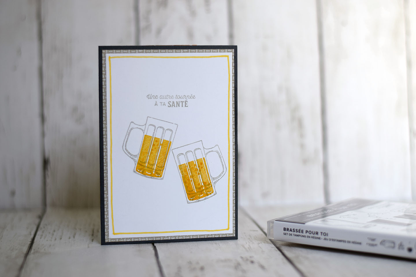 carte popup bras simple effet verre renversé scrapbooking DIY