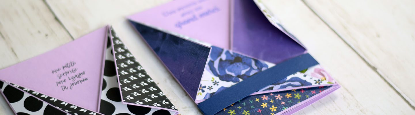 Carte trois plis et papier à motif 
