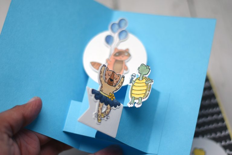 Carte popup double mecanisme 
