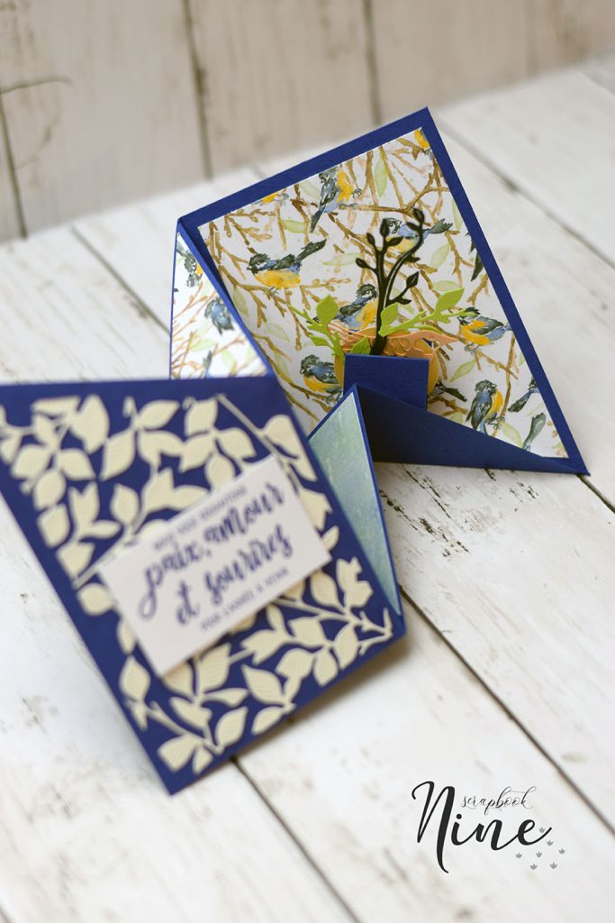 carte popup bleue pour souhaiter la bonne année 14