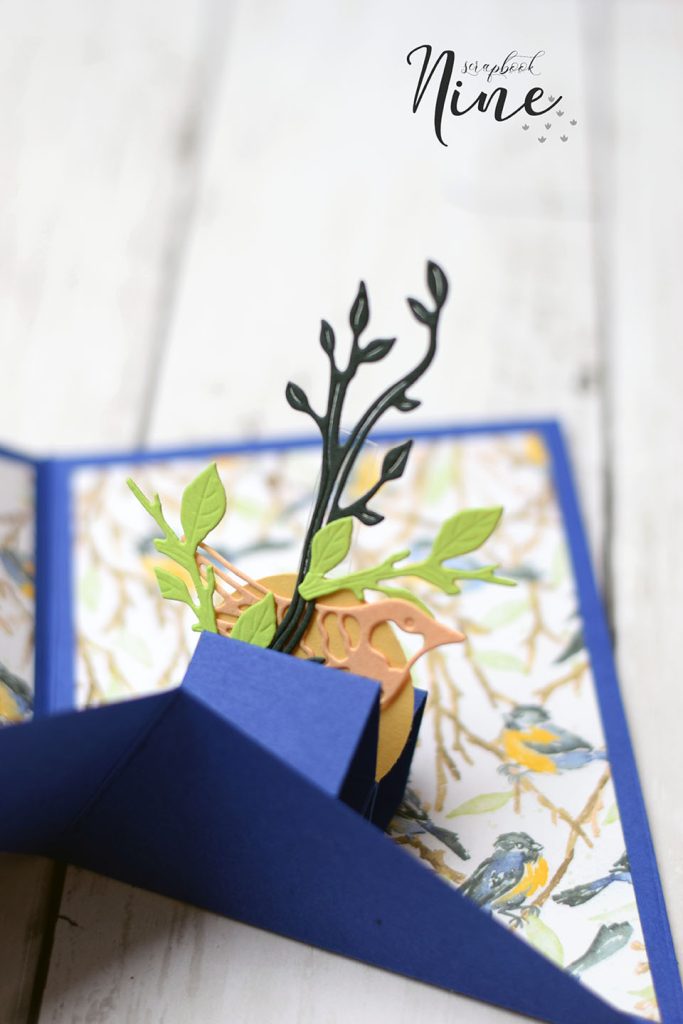 carte popup bleue pour souhaiter la bonne année 20
