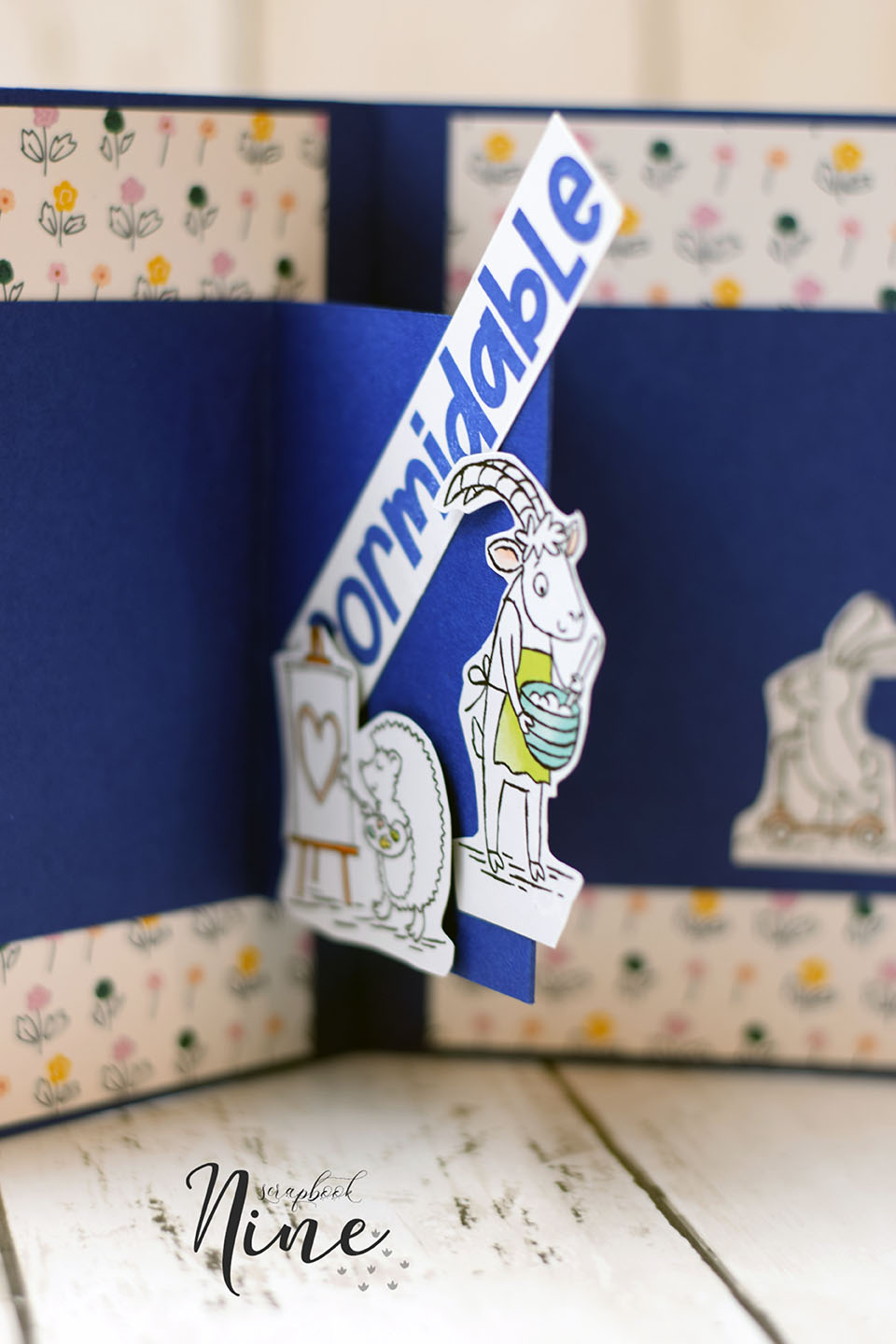carte popup bleue pour souhaiter la bonne année (3)