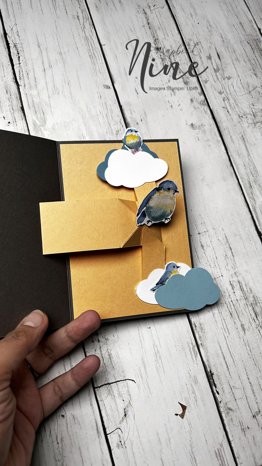 carte popup oiseaux pivotants DIY papier technique bras animé