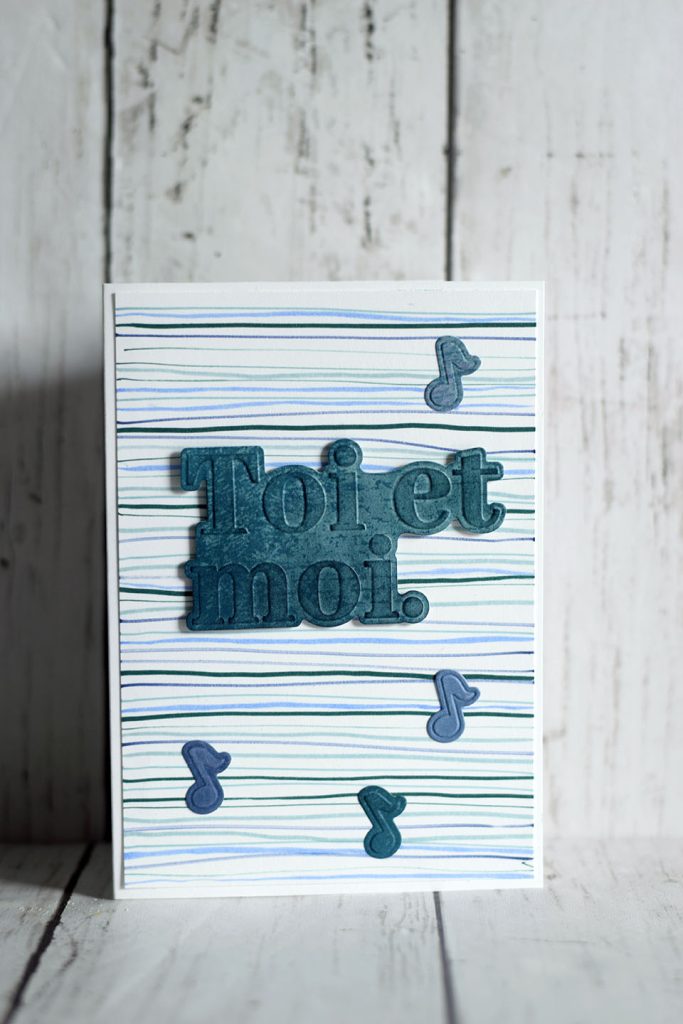 Résultat gaufrage et découpe combinés avec plioir hybride Stampin'Up! sur carte scrapbooking