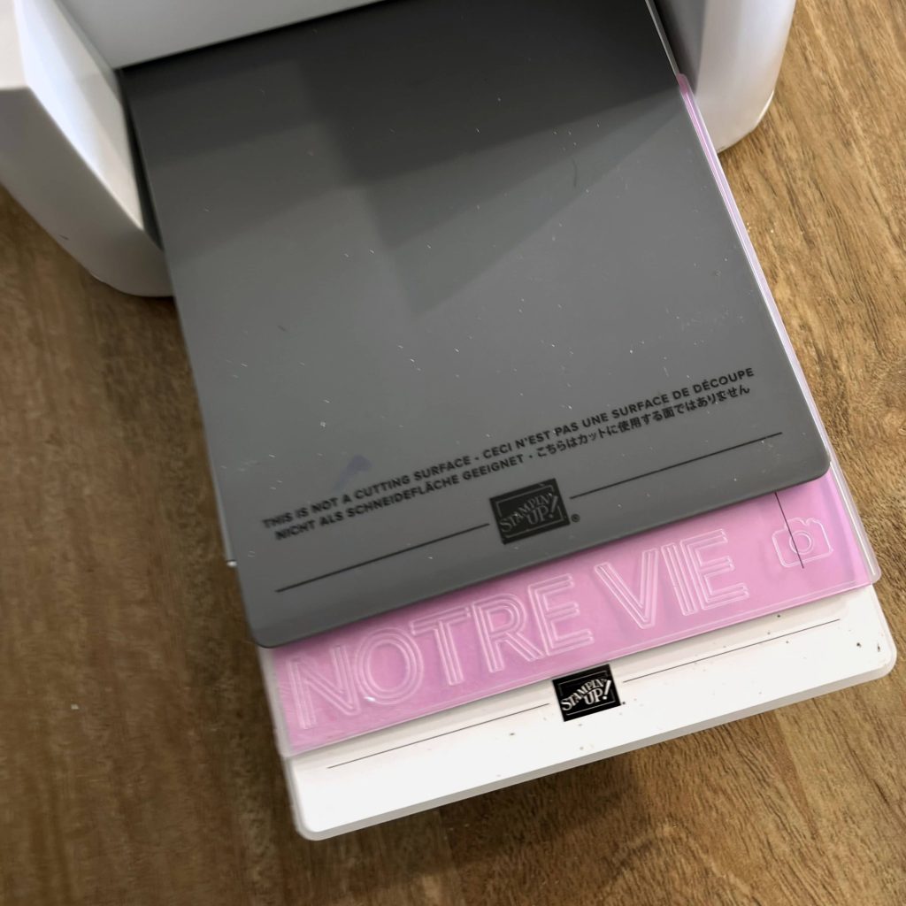 Sandwich plioir hybride Stampin'Up! dans machine de découpe pour gaufrage seul