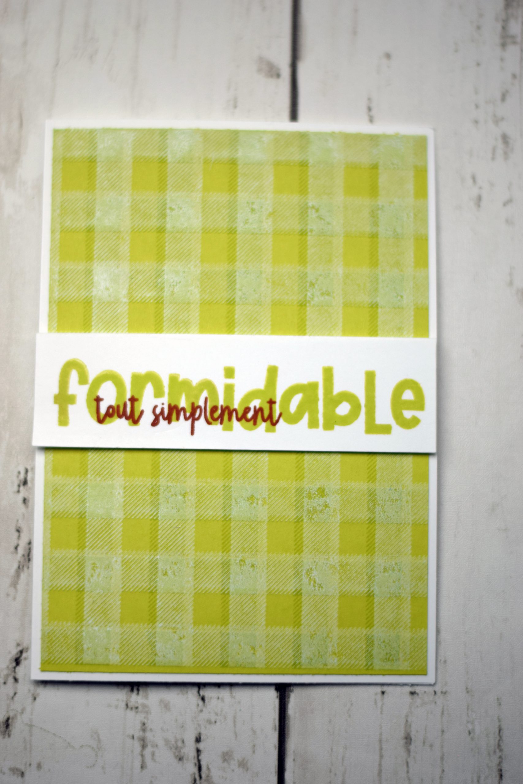 carte carterie tampon de fond motif vichy vert