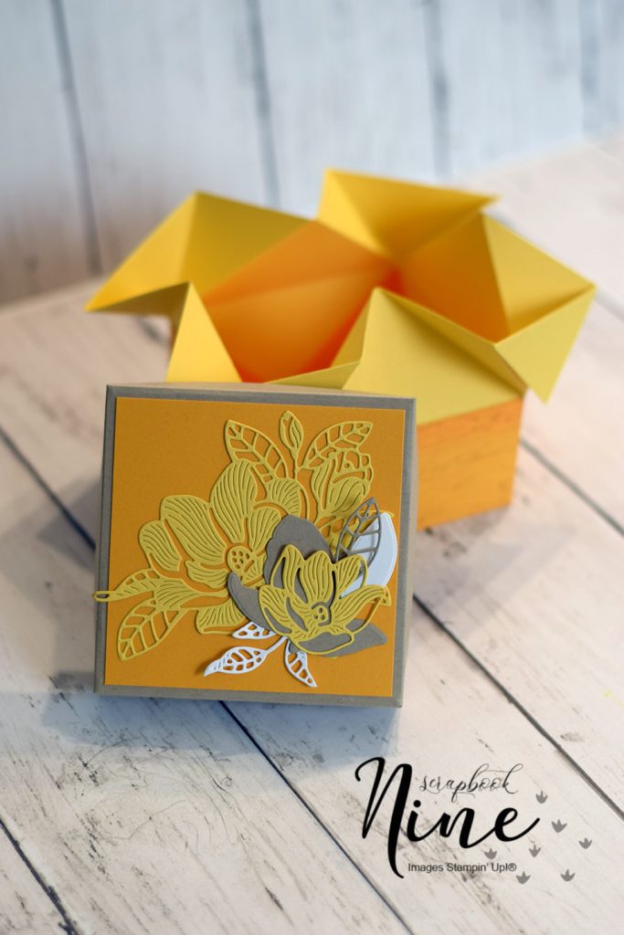 boite origami avec des magnolias jaune 4
