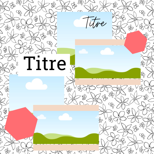 fond fleurie et 4 photos