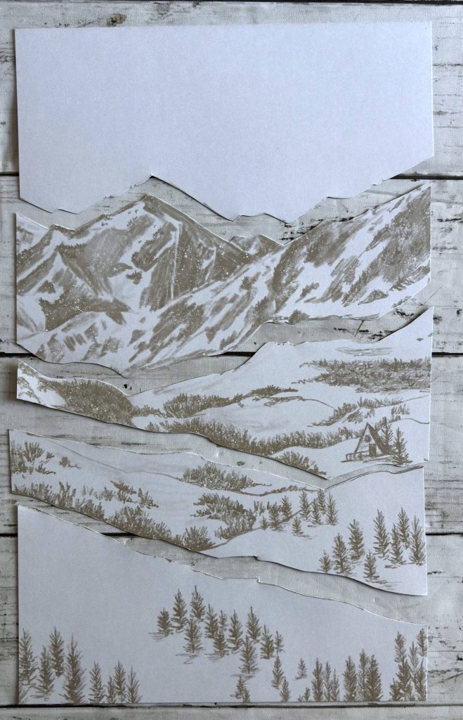 Découpe des motifs en suivant les concours du paysage