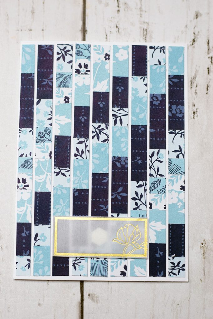 Carte technique stripy chute de papier bleu