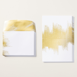 cartes et enveloppes or brossé