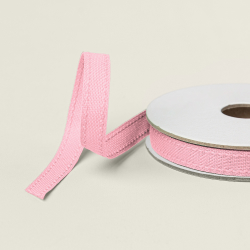 ruban bordé (1 cm) joli rose