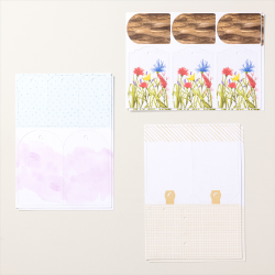 lot éphémère Étiquettes de fleurs et de lavis