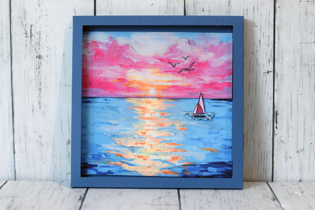 Cadre en papier paysage marin Stampin'Up