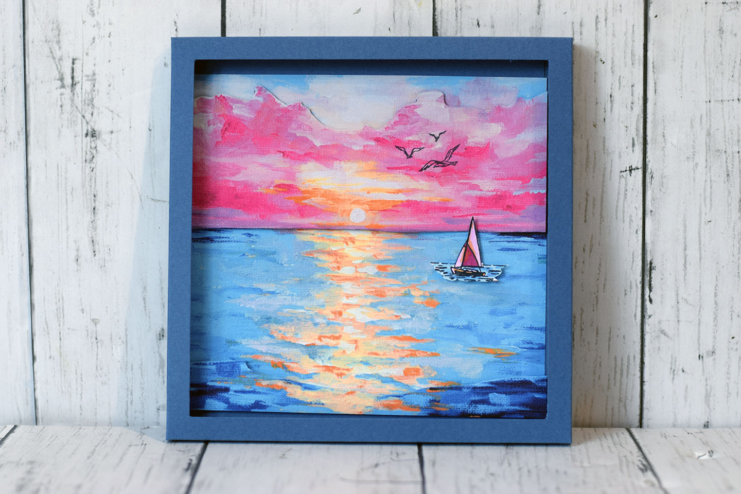 Cadre en papier paysage marin Stampin'Up