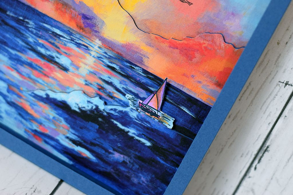 Cadre en papier coucher de soleil