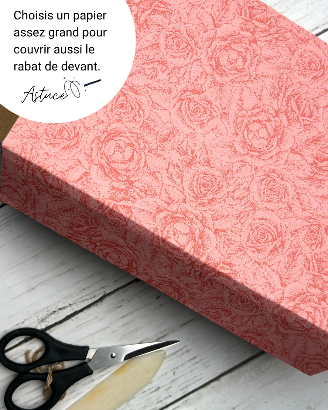 Étape 1 — découpe du papier scrap aux dimensions des boîtes Stampin'Up!