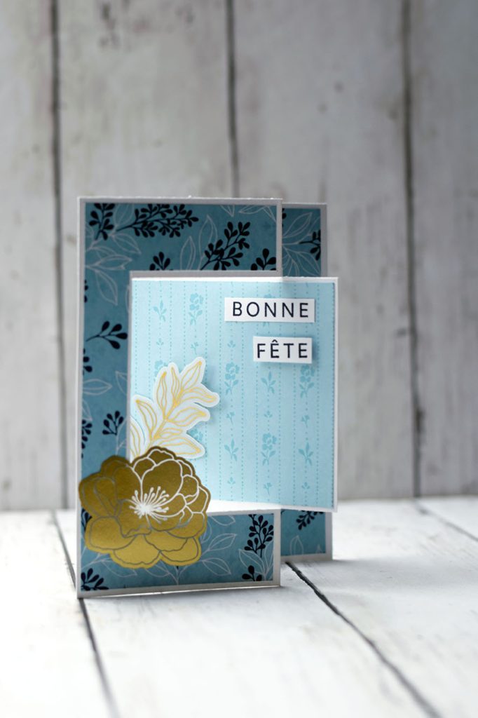 carte dépliante flip-flap pivotant - thème marine jaune