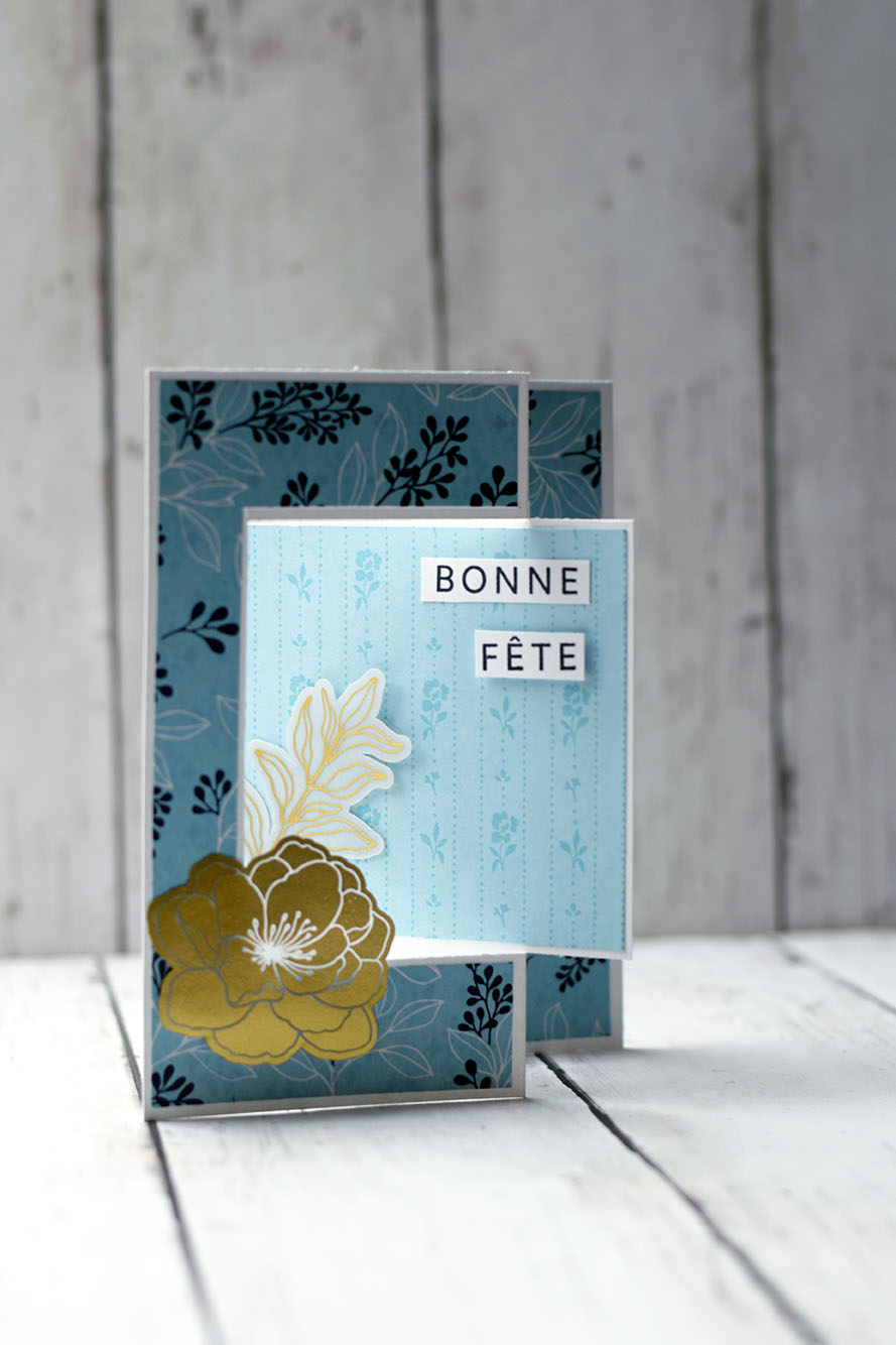 carte dépliante flip-flap pivotant - thème marine jaune