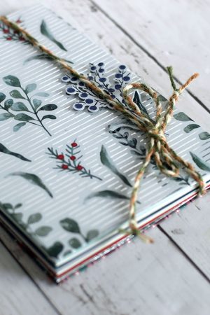 Album accordéon fait main avec pochette hiver, atelier scrapbooking