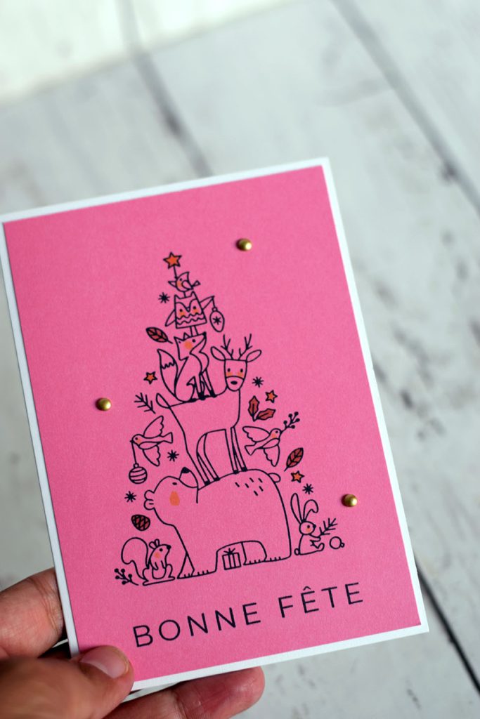 Carte de Noël positionneur d'image de Stampin'Up - double encrage